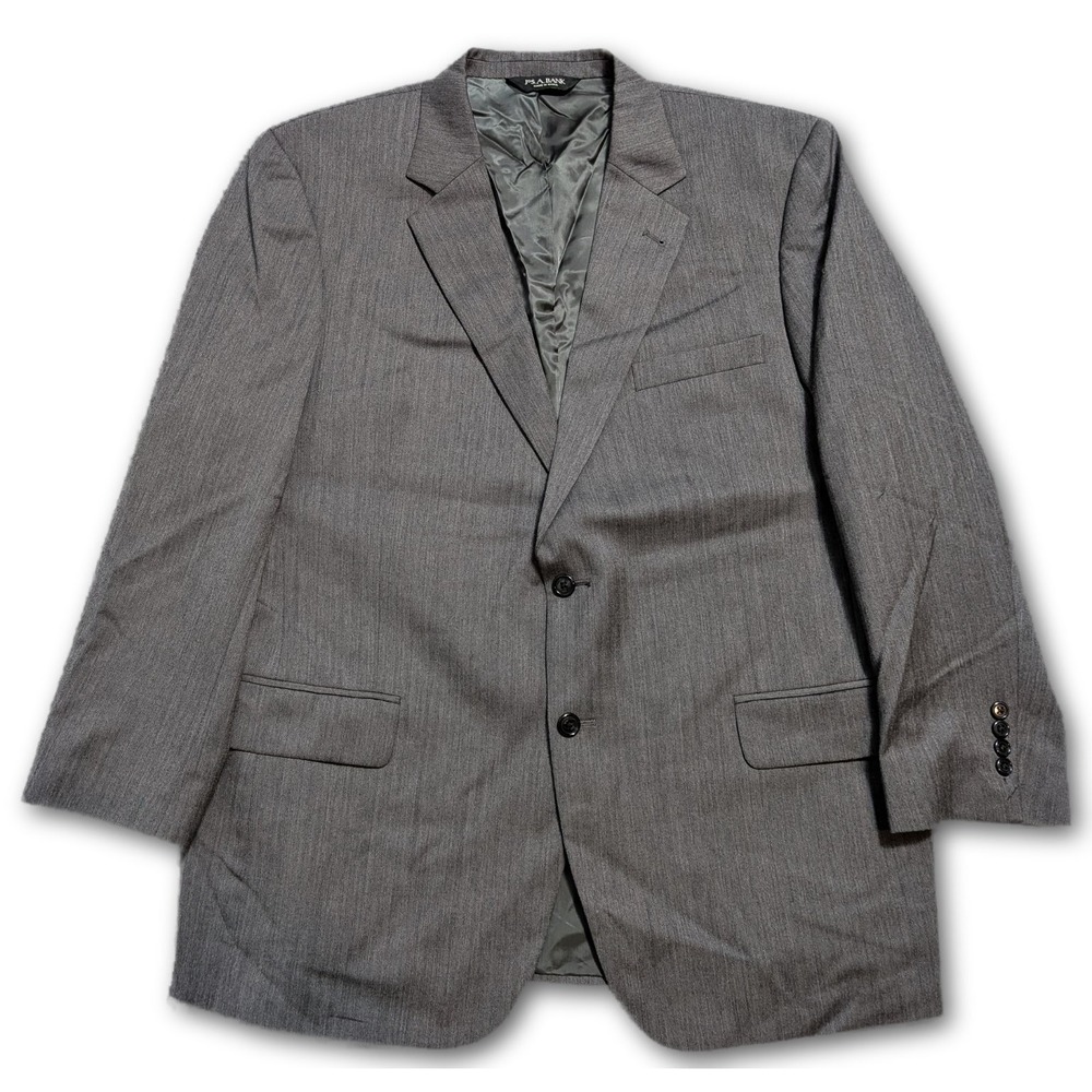 Jos A Bank Signature Collection Mens Blazer Gray 46R 100% Wool Blend Classic